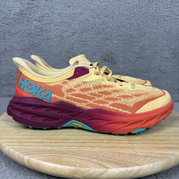 Hoka One One Other - Hoka Speedgoat 5 Mens Size 9 D Impala Flame Trail Running Hiking Shoes Cushion